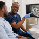 patient consultation before a dental implant procedure at a Nairobi dental clinic.