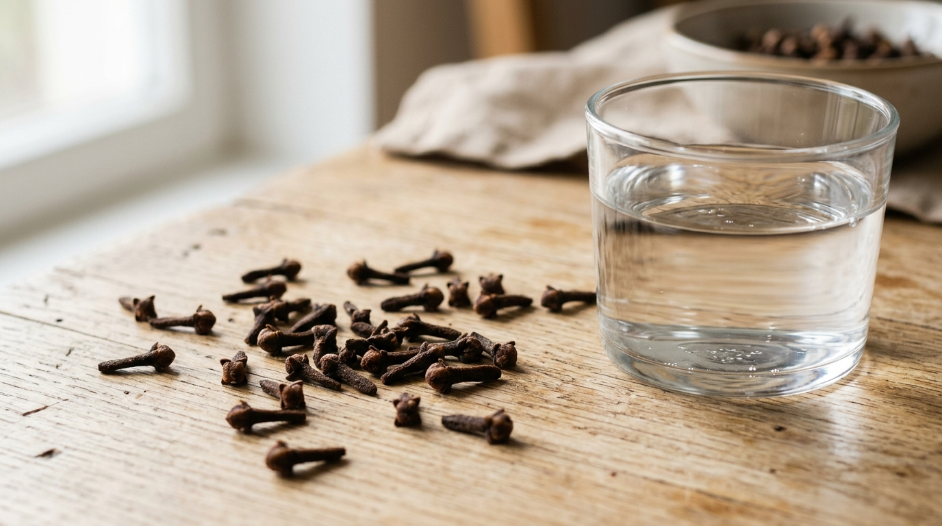Alt: Person considering chewing cloves for bad breath as a natural remedy.
